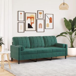 Canapé 3 places en velours vert foncé - Mobilier Canapé 3 places en velours vert foncé - Mobilier