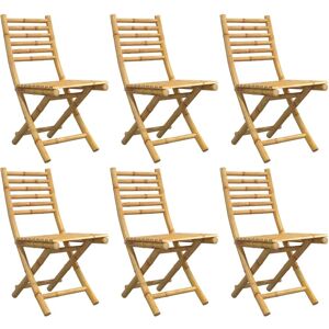 vidaXL - Bamboo Folding Garden Chairs - 6 pcs - Outdoor Dining vidaXL - Bamboo Folding Garden Chairs - 6 pcs - Outdoor Dining