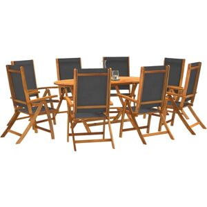 vidaXL Garden Dining Set - Acacia Wood, Brown - Garden Dining Set vidaXL Garden Dining Set - Acacia Wood, Brown - Garden Dining Set