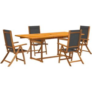 VidaXL 3279260 Gartenmöbel-Set - Verstellbarer Akazienholz Tisch und Stühle für 4 VidaXL 3279260 Gartenmöbel-Set - Verstellbarer Akazienholz Tisch und Stühle für 4