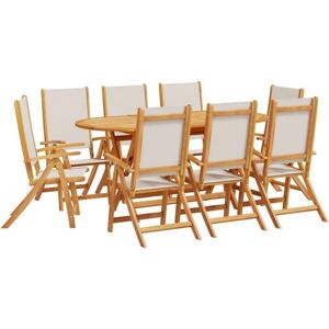 vidaXL Garden Dining Set - Acacia Wood, Foldable Chairs, 9 Pcs vidaXL Garden Dining Set - Acacia Wood, Foldable Chairs, 9 Pcs