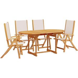 vidaXL Gartentisch- und Stuhlset - Massivholz Akazie & Textilene - Gartenmöbel vidaXL Gartentisch- und Stuhlset - Massivholz Akazie & Textilene - Gartenmöbel