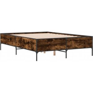 vidaXL Bed Frame Smoked Oak 135x190 cm - Bed Frame vidaXL Bed Frame Smoked Oak 135x190 cm - Bed Frame
