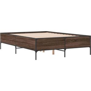 vidaXL Bed Frame Brown Oak 135x190 cm - Bed Frame vidaXL Bed Frame Brown Oak 135x190 cm - Bed Frame