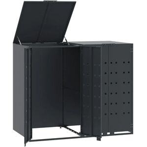 vidaXL Steel Storage Shed for 2 Bins Anthracite - Storage Shed vidaXL Steel Storage Shed for 2 Bins Anthracite - Storage Shed