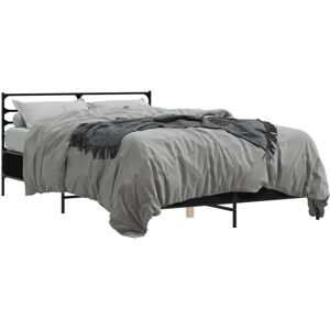 vidaXL Bettgestell - 140x190 cm - Schwarz - Holz & Metall vidaXL Bettgestell - 140x190 cm - Schwarz - Holz & Metall