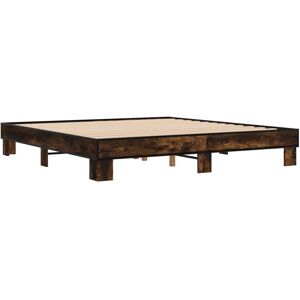 vidaXL Bed Frame Smoked Oak - Bed Frame vidaXL Bed Frame Smoked Oak - Bed Frame