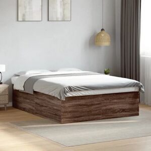 vidaXL Bed Frame Brown Oak 150x200 cm - Bed Frame vidaXL Bed Frame Brown Oak 150x200 cm - Bed Frame