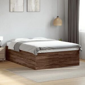 vidaXL Bed Frame Brown Oak 140x200 cm - Bed Frame vidaXL Bed Frame Brown Oak 140x200 cm - Bed Frame