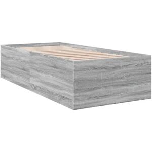 vidaXL Bed Frame Grey Sonoma 100x200 cm - Bed Type vidaXL Bed Frame Grey Sonoma 100x200 cm - Bed Type
