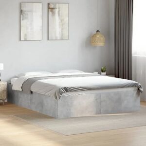 vidaXL Bed Frame Concrete Grey 150x200 cm - Bed Frame vidaXL Bed Frame Concrete Grey 150x200 cm - Bed Frame