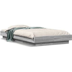 vidaXL Graues Sonoma Bettgestell - 75x190cm - Modernes Design vidaXL Graues Sonoma Bettgestell - 75x190cm - Modernes Design