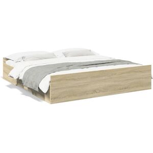 vidaXL 3280267 Bedframe Sonoma Eiken - Moderne Slaapkamer Toevoeging vidaXL 3280267 Bedframe Sonoma Eiken - Moderne Slaapkamer Toevoeging