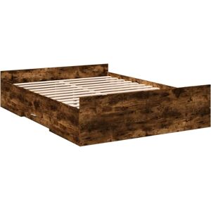 vidaXL Bed Frame with Drawers - Bed Base Sonoma Oak 140x190 cm vidaXL Bed Frame with Drawers - Bed Base Sonoma Oak 140x190 cm