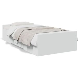 vidaXL Weiß 75x190cm Bettgestell mit Schubladen - Bettrahmen Sonoma Eiche vidaXL Weiß 75x190cm Bettgestell mit Schubladen - Bettrahmen Sonoma Eiche
