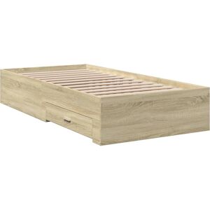 Cadre de lit avec tiroirs vidaXL - Lit de rangement en chêne Sonoma Cadre de lit avec tiroirs vidaXL - Lit de rangement en chêne Sonoma
