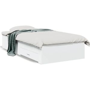 VidaXL Bettgestell - Weiß, 90x190 cm, mit Schubladen - Graues Sonoma Bettbasis - Moderner Stauraum VidaXL Bettgestell - Weiß, 90x190 cm, mit Schubladen - Graues Sonoma Bettbasis - Moderner Stauraum