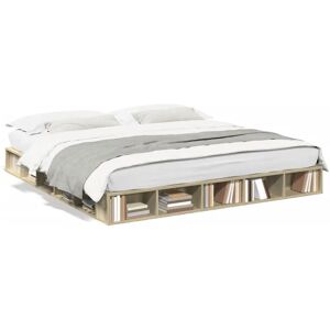 vidaXL Bettgestell Sonoma Eiche 200x200 cm - Bettgestell vidaXL Bettgestell Sonoma Eiche 200x200 cm - Bettgestell