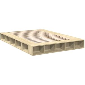 vidaXL Bedframe Sonoma Eik 140x200 - Bed Frame vidaXL Bedframe Sonoma Eik 140x200 - Bed Frame