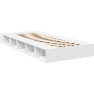 vidaXL Bed Frame White 100x200 cm Support Storage - Bed Frame vidaXL Bed Frame White 100x200 cm Support Storage - Bed Frame