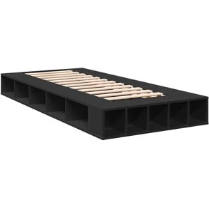 vidaXL Bedframe Zwart 90x190 cm - Bedframe vidaXL Bedframe Zwart 90x190 cm - Bedframe