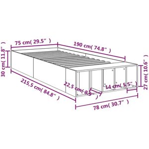 VidaXL Bed Frame Concrete Grey 100x200 cm - Bed Frame VidaXL Bed Frame Concrete Grey 100x200 cm - Bed Frame