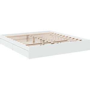 vidaXL Bed Frame with Drawers 180x200cm - Modern White Bed vidaXL Bed Frame with Drawers 180x200cm - Modern White Bed