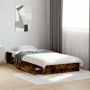 Cama con Cajones VidaXL - Roble Ahumado 90x190 cm - Tipo de Cama Cama con Cajones VidaXL - Roble Ahumado 90x190 cm - Tipo de Cama