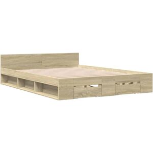 vidaXL Sonoma Oak Bed Frame with Drawers - Bed Base 120x200 cm vidaXL Sonoma Oak Bed Frame with Drawers - Bed Base 120x200 cm