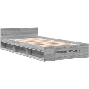 vidaXL Grijze Sonoma Bedframe met Lade - Bedtype vidaXL Grijze Sonoma Bedframe met Lade - Bedtype