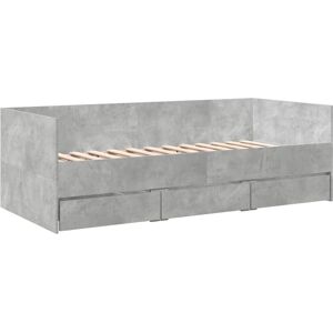 vidaXL Daybed with Drawers 90x200 cm Concrete Grey - Daybed vidaXL Daybed with Drawers 90x200 cm Concrete Grey - Daybed