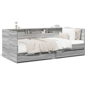 vidaXL Daybed with Drawers Grey Sonoma - Daybed with Drawers vidaXL Daybed with Drawers Grey Sonoma - Daybed with Drawers