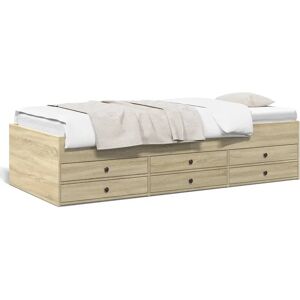 vidaXL Sovesofa Eik - Med skuffer 90x190 cm vidaXL Sovesofa Eik - Med skuffer 90x190 cm