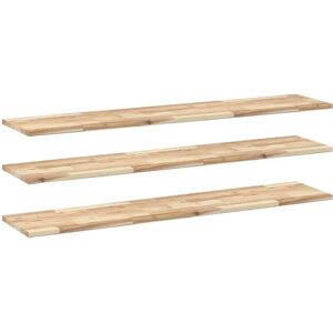 vidaXL Natural Solid Acacia Wood Floating Shelves 120x30x2 Cm - Set Of 3 vidaXL Natural Solid Acacia Wood Floating Shelves 120x30x2 Cm - Set Of 3