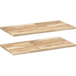 vidaXL Solid Wood Acacia Floating Shelf Set - 2 Pcs, 100x40x2 cm vidaXL Solid Wood Acacia Floating Shelf Set - 2 Pcs, 100x40x2 cm