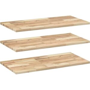 Vidaxl Natural Solid Acacia Wood Floating Shelves - Set Of 3 Vidaxl Natural Solid Acacia Wood Floating Shelves - Set Of 3