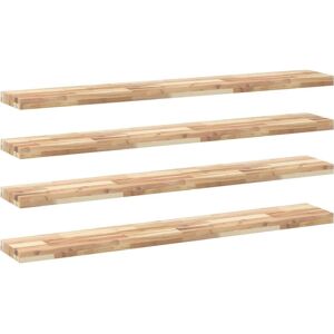 VIDAXL Floating Shelves 4 Pcs 160x20x4 Cm Untreated Wood VIDAXL Floating Shelves 4 Pcs 160x20x4 Cm Untreated Wood