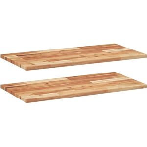 vidaXL Brown Solid Acacia Floating Shelves - 2 Pcs 60x40x2cm vidaXL Brown Solid Acacia Floating Shelves - 2 Pcs 60x40x2cm