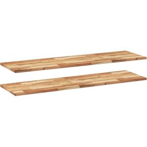 vidaXL Dark Brown Solid Acacia Floating Shelves - 120x40x2 cm - 2 pcs vidaXL Dark Brown Solid Acacia Floating Shelves - 120x40x2 cm - 2 pcs