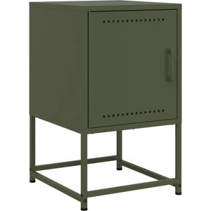 vidaXL Noptiera / Masă laterală Olivă - Oțel, 2 bucăți vidaXL Noptiera / Masă laterală Olivă - Oțel, 2 bucăți