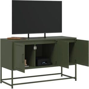 vidaXL 846480 Olive Green Steel TV Cabinet - TV Stand & Entertainment Center vidaXL 846480 Olive Green Steel TV Cabinet - TV Stand & Entertainment Center