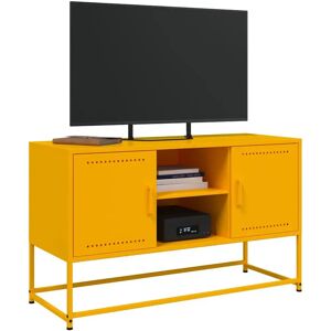 vidaXL 846515 Yellow Steel Industrial TV Cabinet - TV Storage Furniture vidaXL 846515 Yellow Steel Industrial TV Cabinet - TV Storage Furniture