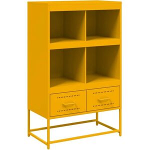 vidaXL Hochboard Senfgelb 68,5x39x111,5 cm Kaltgewalzter Stahl - Wohnzimmer Sideboard vidaXL Hochboard Senfgelb 68,5x39x111,5 cm Kaltgewalzter Stahl - Wohnzimmer Sideboard