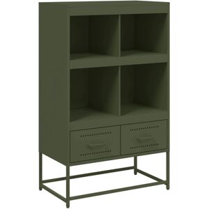 vidaXL Olijfgroene Stalen Kast - Sideboard/Buffet vidaXL Olijfgroene Stalen Kast - Sideboard/Buffet