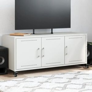 vidaXL 846649 White Steel TV Cabinet - TV cabinet vidaXL 846649 White Steel TV Cabinet - TV cabinet