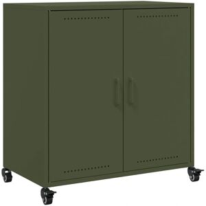 vidaXL Sideboard Olive Green Steel - Sideboard, 68.5x39x72 cm vidaXL Sideboard Olive Green Steel - Sideboard, 68.5x39x72 cm