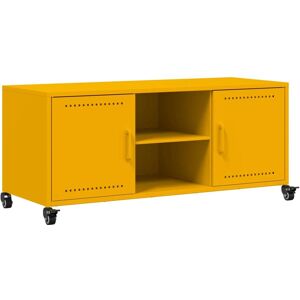 vidaXL 846665 Mustard Yellow Steel TV Cabinet - TV cabinet vidaXL 846665 Mustard Yellow Steel TV Cabinet - TV cabinet