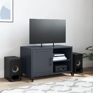 vidaXL 846670 Anthracite Steel TV Cabinet - TV & Media Furniture vidaXL 846670 Anthracite Steel TV Cabinet - TV & Media Furniture