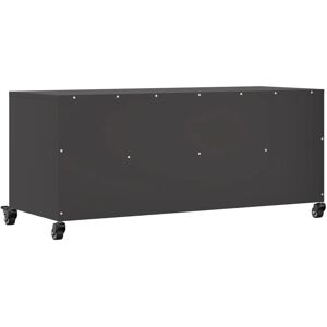 vidaXL TV cabinet - Cold-rolled steel - Black - 100.5x39x43.5 cm - Entertainment Center vidaXL TV cabinet - Cold-rolled steel - Black - 100.5x39x43.5 cm - Entertainment Center