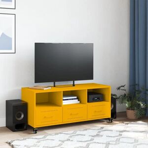 vidaXL 846695 Mustard Yellow TV Cabinet - TV cabinet vidaXL 846695 Mustard Yellow TV Cabinet - TV cabinet